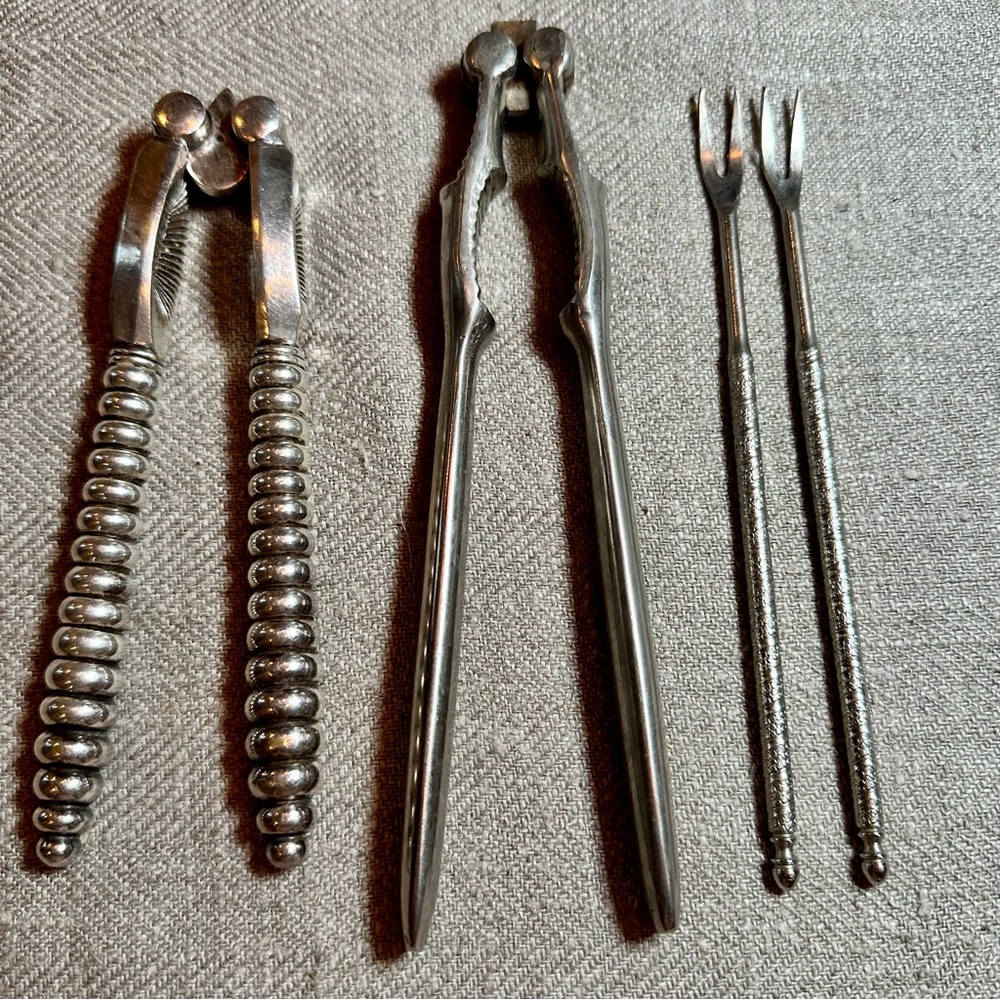 Vintage nutcrackers and lobster/crab picks